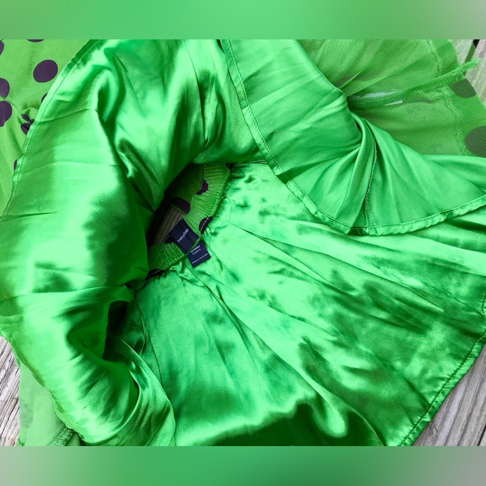 3T Girls GAP Green Polka Dot Set Skirt Knit Top Shirt Holiday Fun Outfit 3 Years - Picture 10 of 13